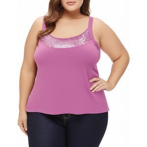Lafayette 148 New York Knit Tank Top Women's 3X Mauve Pink Lavender Luxury Soft